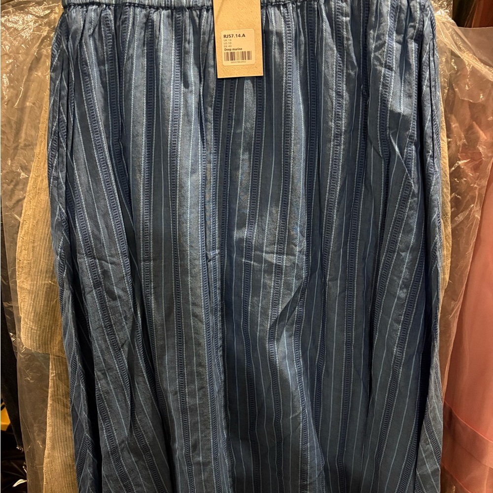 POETRY LONG STRIPED SKIRT FINE COTTON SZ 10 - Picture 4 of 6